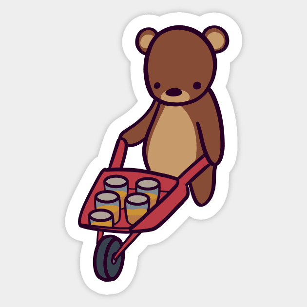 Brown Bear's Honey Wheelwagon Sticker by ThumboArtBumbo